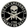 LIBERTY OR DEATH PIN 2ND SECOND AMENDMENT SKULL PINS